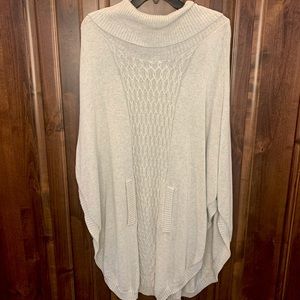 Cabi Glacier Grey Cowl Neck Poncho #3003